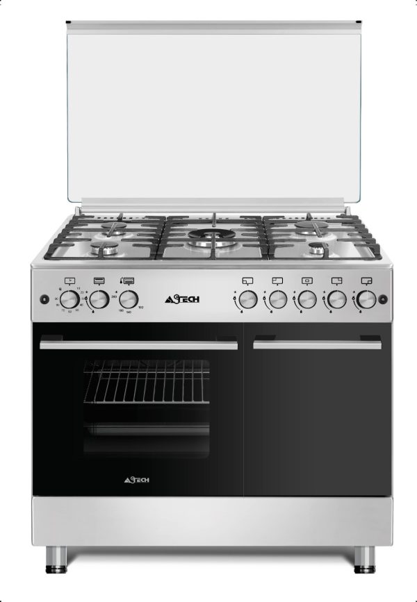 CUISINIERE ASTECH CK95BSAR 5FEUX FULL OPTION BOUTEILLE A GAZ