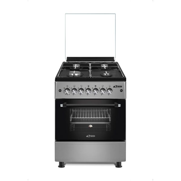 CUISINIERE ASTECH 4FEUX FOUR A GAZ INOX CK62MSFRM